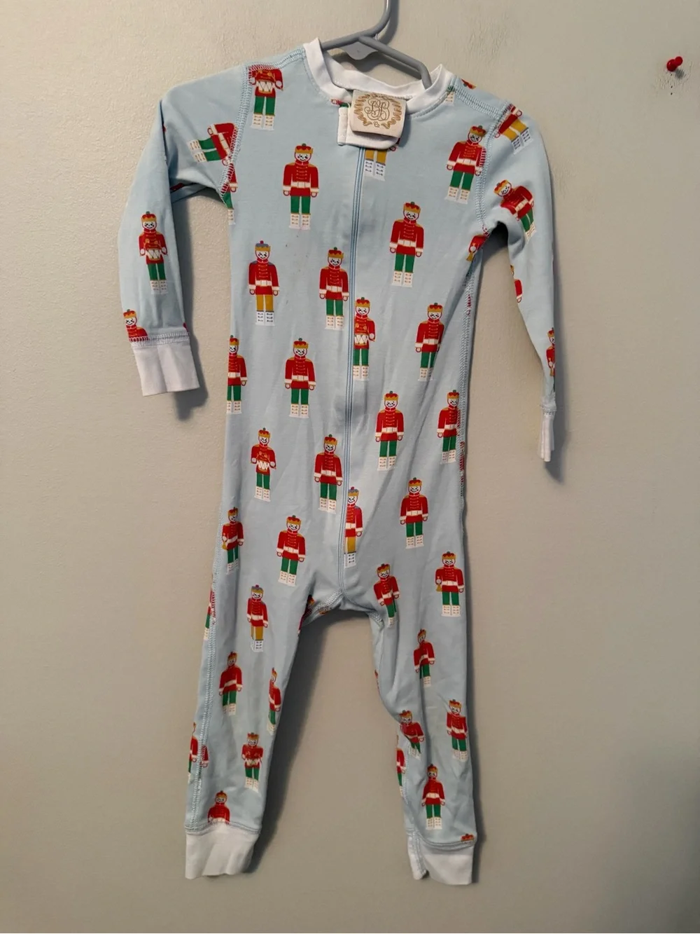 The Beaufort Bonnet Company Blue Nutcracker Holiday Kids One-Piece Sleeper